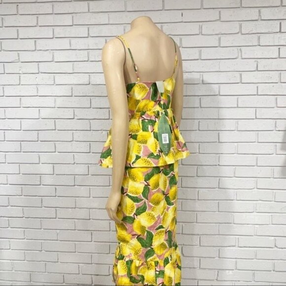 Farm Rio Fresh Lemons Ruffle Midi Dress - Picture 6 of 13